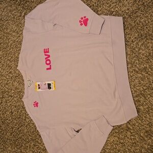 Wildfox Dogs Love Me Orchid Petal Purple Pink Crop Sweatshirt Women's Medium